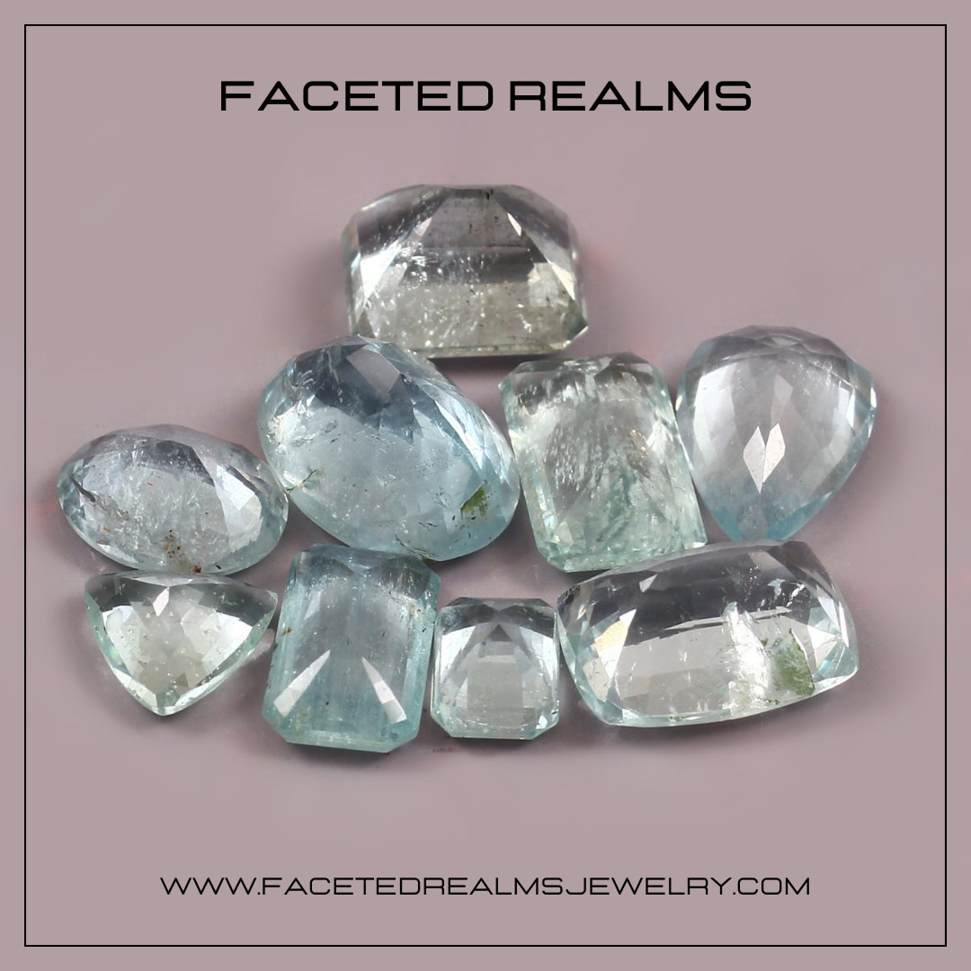 Faceted Natural Aquamarine Gemstone Wholesale Lot