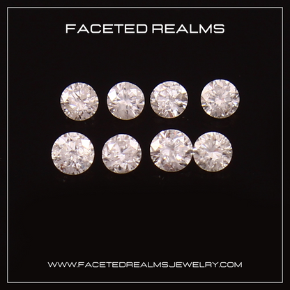 Natural Round Brilliant Diamonds in 2mm Size for Jewelry Making