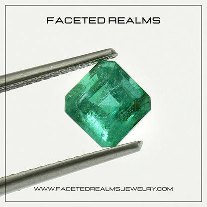 1.10 Carats Asscher Cut Zambian Emerald Natural Gemstone