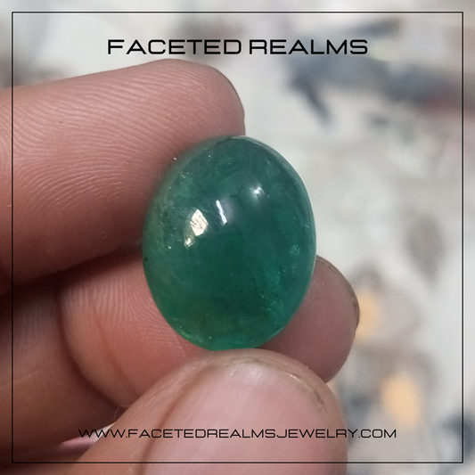 17.6 Carats Oval Zambian Emerald Gemstone Cabochon