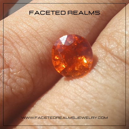 2.5 Carats Oval Neon Orange Fanta Garnet Gemstone