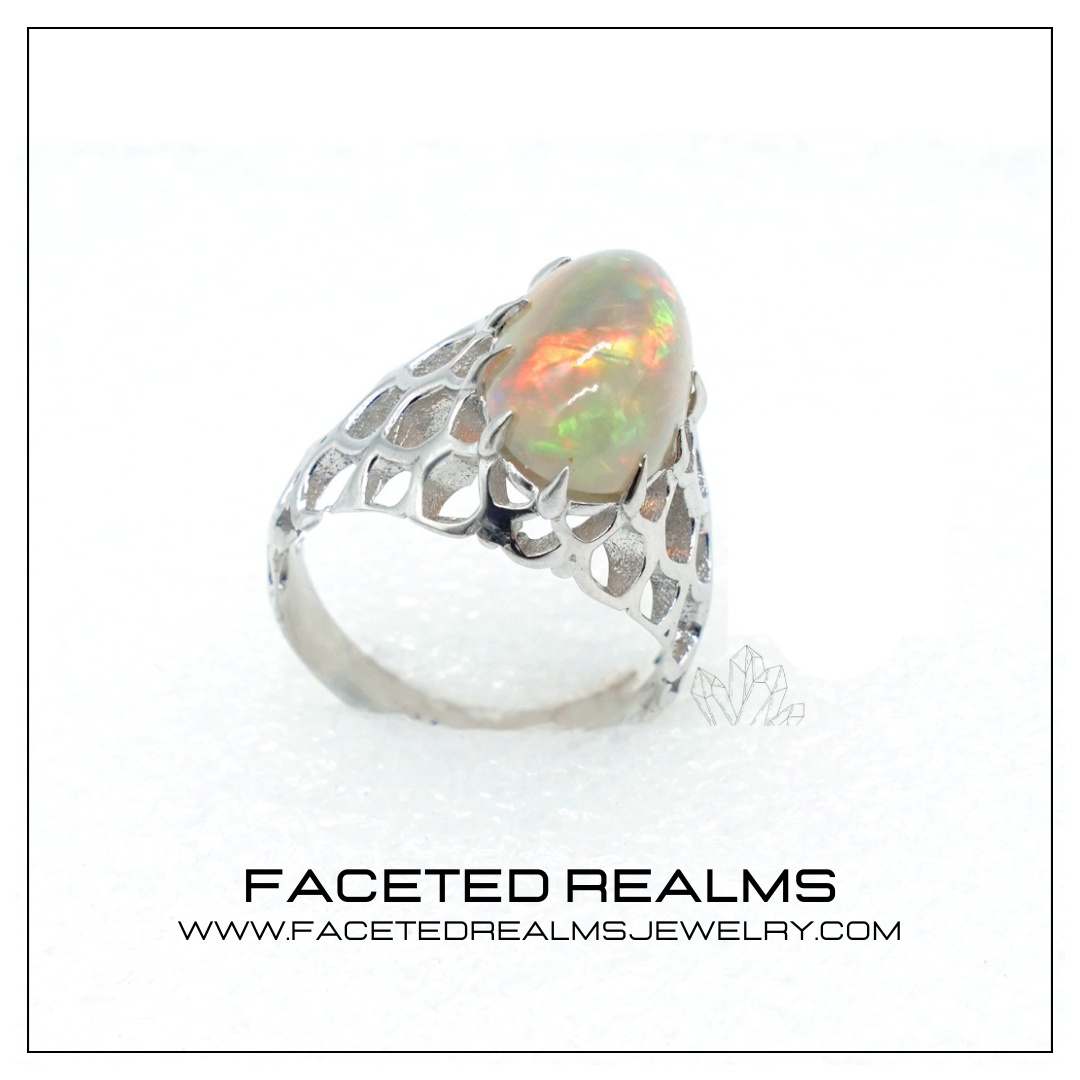 925 sterling silver hot sale opal ring