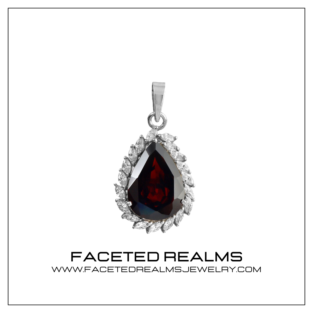 11.30 Carats Red Garnet Gemstone Pendant 925 Sterling Silver Jewelry, Formal Jewelry, Natural Gemstones, Ethical Gemstone Jewelry, Red garnet, concave cut gemstone, faceted gem, unique design jewelry, jewelry making, handmade jewelry, garnet jewelry, octagon red garnet, gift ideas for him, gift ideas, jewelry gift, jewelry designer, qatar jewelry, dubai jewelry, qatar gems, dubai gems, mens gemstone rings