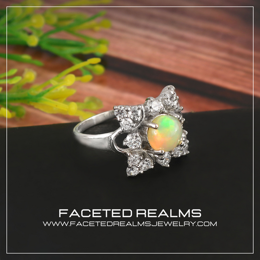 6mm Natural Ethiopian Opal Ring for Women 925 Sterling Silver Jewelry, Ring for Woman, Ring For everyone, Opal Ring, Natural Gemstones, Jewelry Ring, jewelry ornaments, jewelry making, Jewelry, Handmade jewelry, Gift Ideas, Gift For her, Gemstones, Gem, opal jewelry