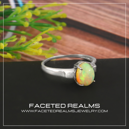 Stunning Ethiopian Oval Ring for Women - Aurora Trapped Within