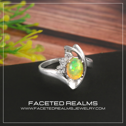 Symbolic Fusion: Ethiopian Opal 'Fruit of the Earth' Art Women's Ring