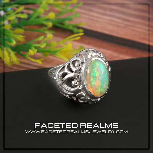  13X9 mm Natural Ethiopian Opal Ring for Women 925 Silver Jewelry, Ring for Woman, Ring For everyone, Opal Ring, Natural Gemstones, Jewelry Ring, jewelry ornaments, jewelry making, Jewelry, Handmade jewelry, Gift Ideas, Gift For her, Gemstones, Gem,