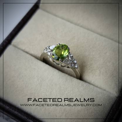 Natural Olivine Peridot Gemstone Ring for Women 925 Sterling Silver