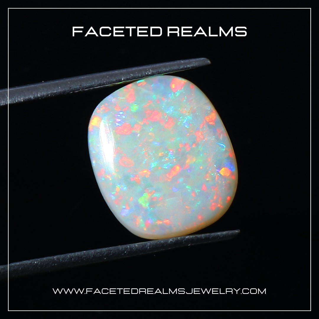 2.8 Carats Australian White Opal Natural Gemstone Cabochon