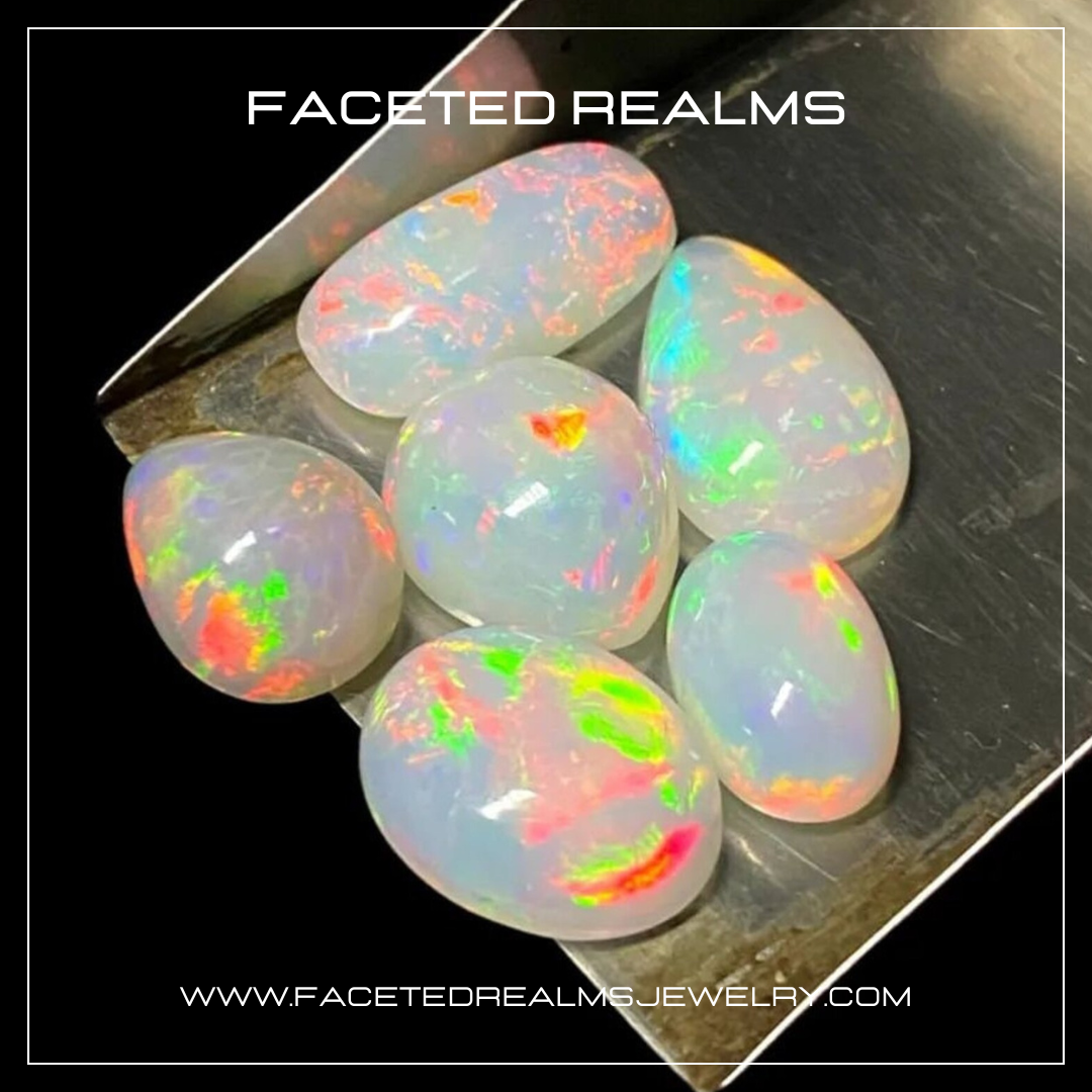 Wholesale Lot of Natural White Ethiopian Opal Gemstone Cabochons