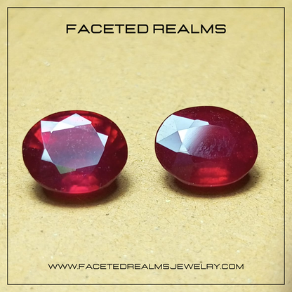 13.80 Carats Oval Rubies Gemstone Pair Glass Filled