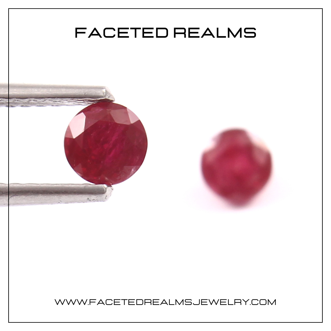 Natural Ruby Pair Round Vivid Red Affordable 1 Carat