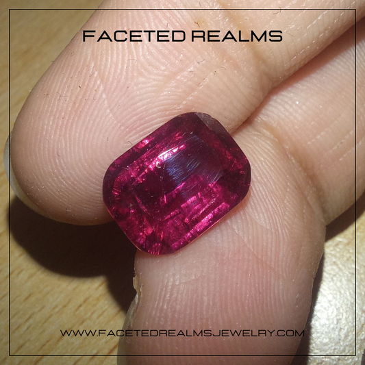 4.30 Carats Cushion Afghan Rubellite Tourmaline Natural Gemstone