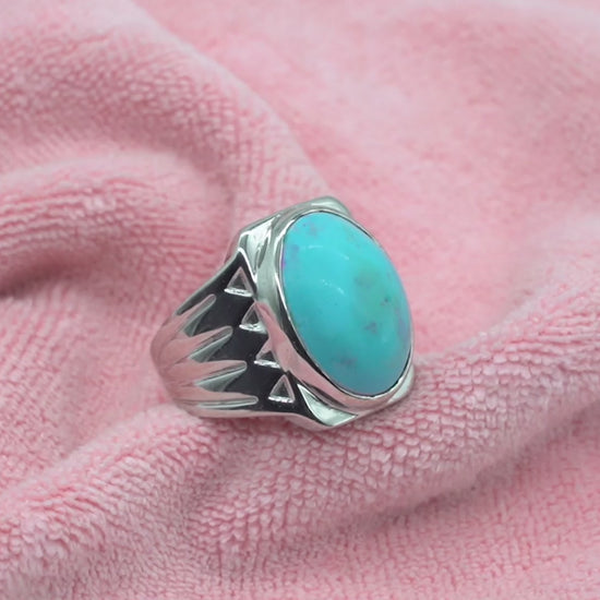 12 Carats Arizona Turquoise Gemstone Ring for Men 925 Sterling Silver, firoza, firoze, natural firoza gemstone, gift ideas for him, gift ideas, neyshapur turquoise, nishapur firoza, arizona gems, ethical gemstones, jewelry making, formal gemstone ring