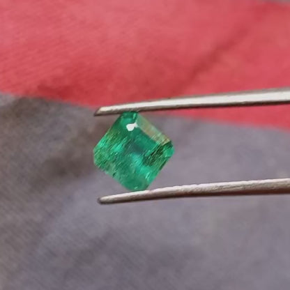 1.10 Carats Asscher Cut Zambian Emerald Natural Gemstone